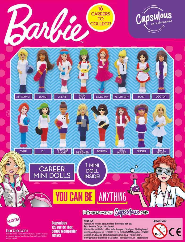 Barbie Careers Figurines Capsules 50mm