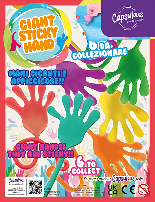 GIANT STICKY HAND CAP 55 MM