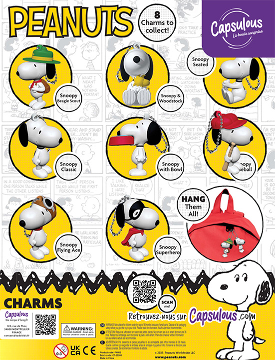 SNOOPY CHARMS- CAPS 65MM