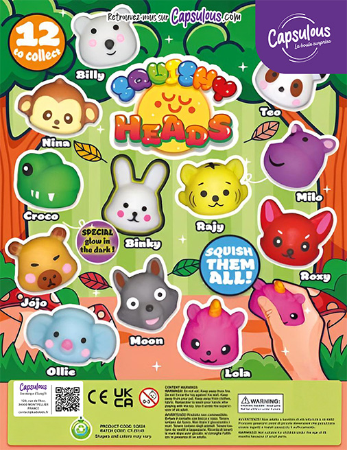 Squishy heads - Capsule 50mm