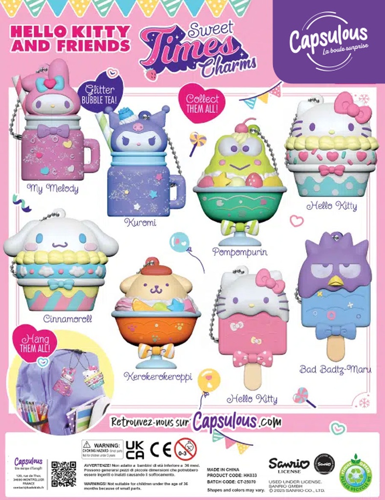 Hello Kitty sweet times charms - Capsule 50mm