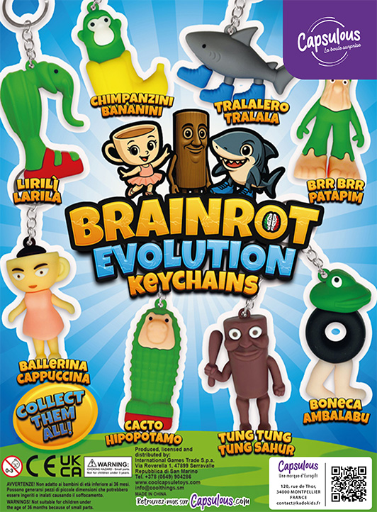 Brainrot keychain - capsules 65mm