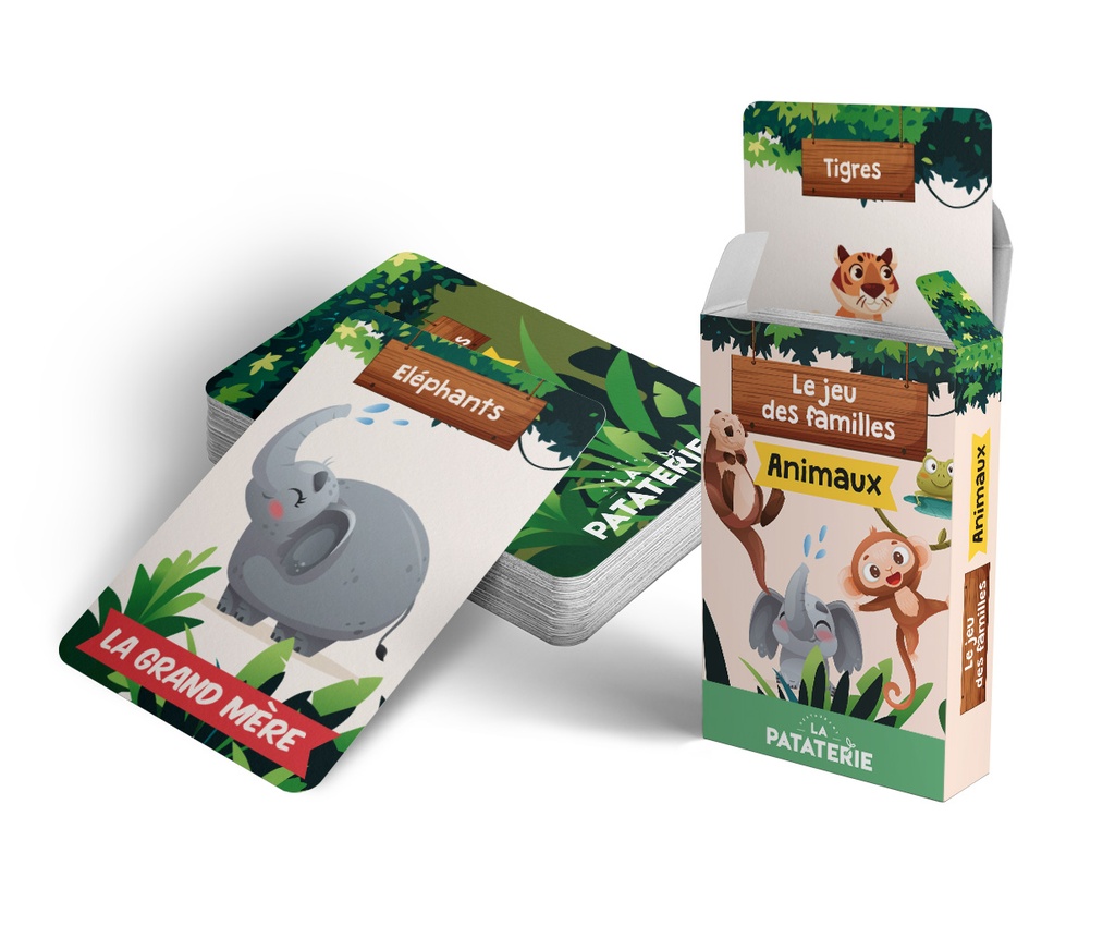 JEU DE 25 cartes  -FAMILLE ANIMAUX LA PATATERIE