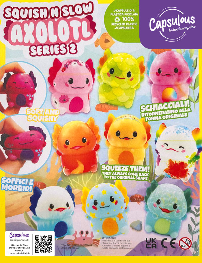SQUISH'N SLOW AXOLOTL - Capsules 65mm