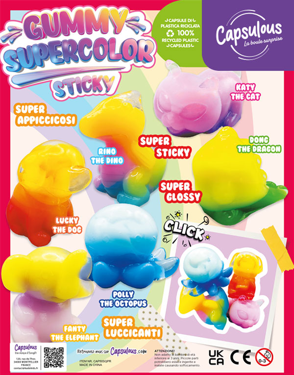 Gummy super color sticky - Capsule 50mm