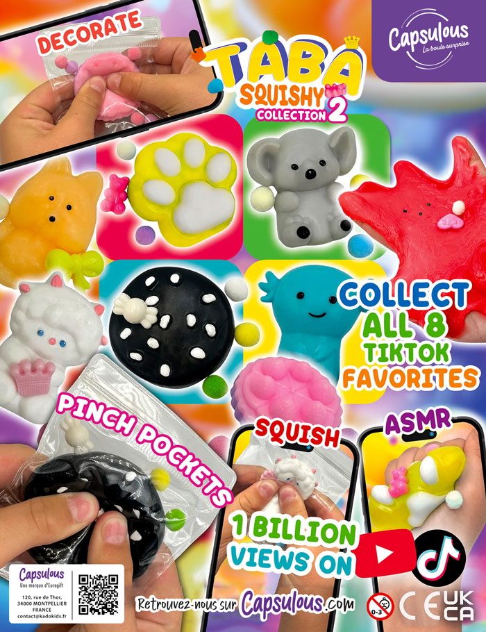 Taba squishy collection 2 en capsule 50mm