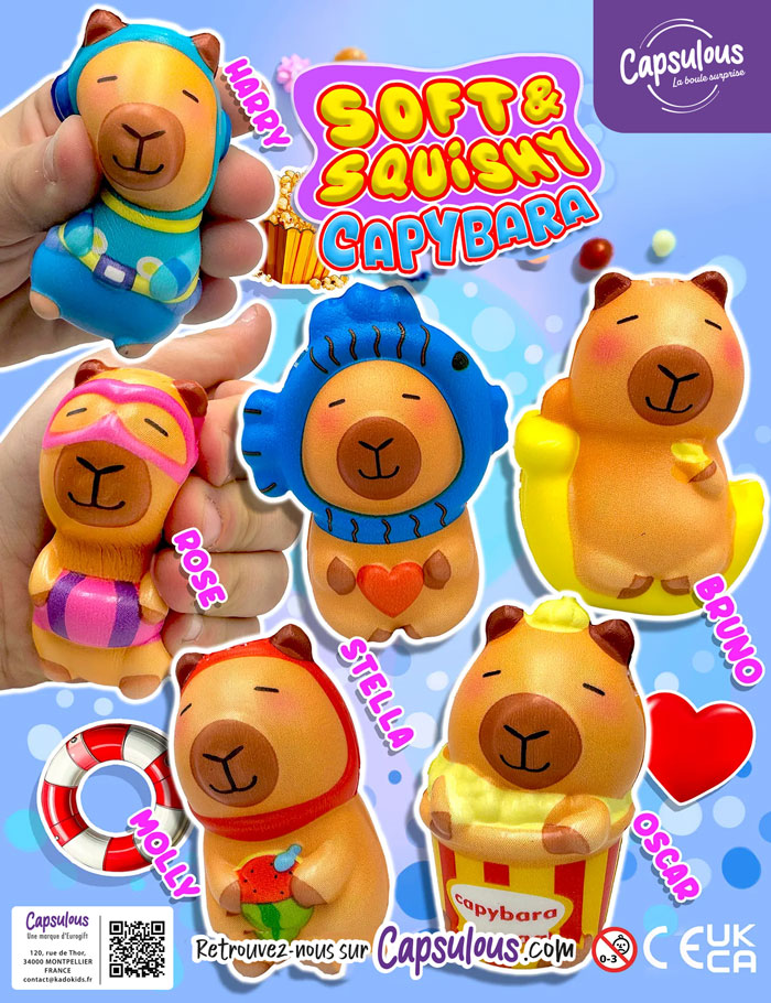 Squishy Capybara XXL en capsule de 90mm