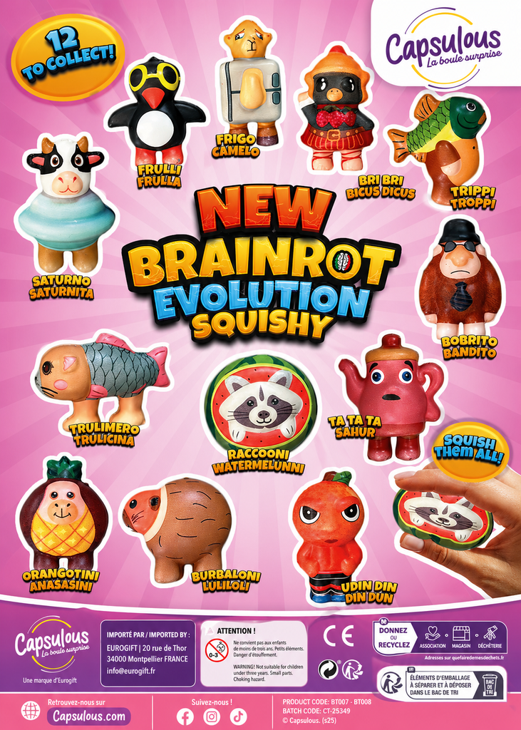 Brainrot Squishy New - Caps 65mm