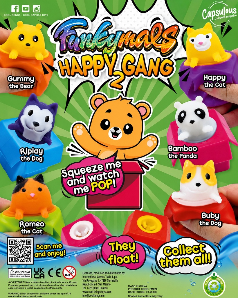 Funkymals Happy gang  2- Capsule 65mm
