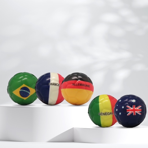 [113217] Balles en mousse Mini Ballons Foot Drapeaux du Monde