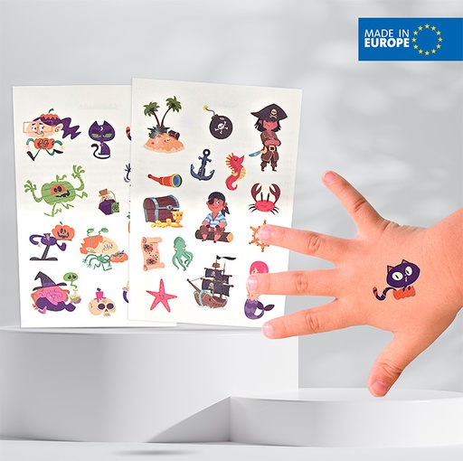 [125046] Tatouages Pirates & Halloween (2 planches)