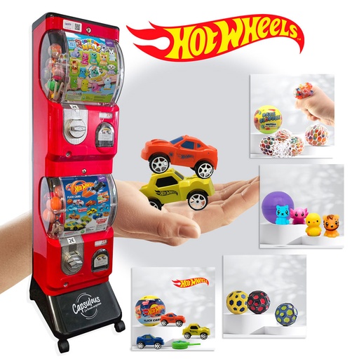 [PACK0004] Pack Start & Cash (Rouge et Noir) - Distributeur + 350 Jouets Capsules Clé en Main