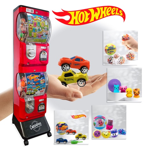 [PACK0004] Pack Start & Cash (Rouge et Noir) - Distributeur + 350 Jouets Capsules Clé en Main